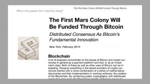Bitcoin Mars Colony