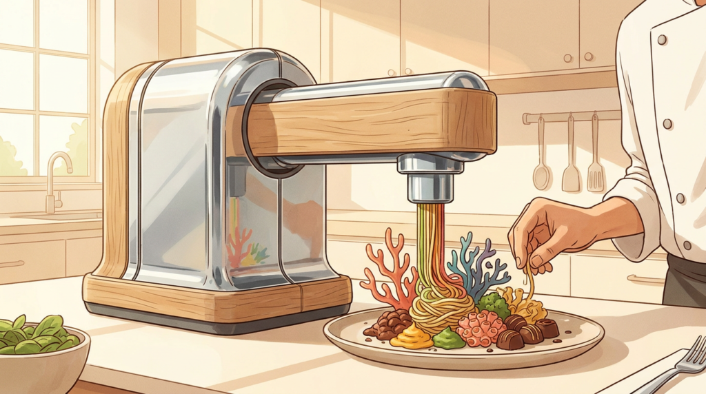 Food 3D printer illustrating the 3D printing revolution in food